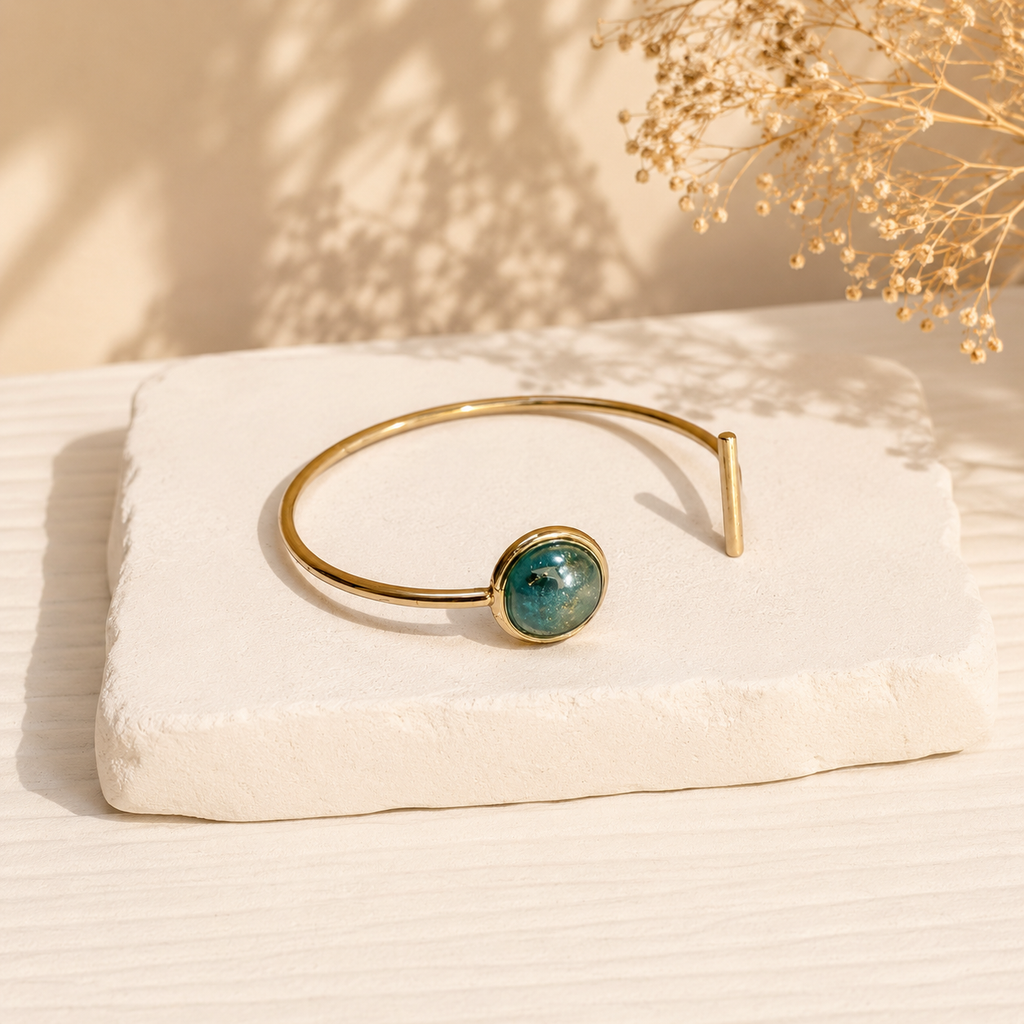Cuff Bangle Bracelet-Turquoise Blue