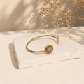 Cuff Bangle Bracelet-Champagne Cream