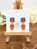 Mediterranean Tile Crystal Drop Earrings