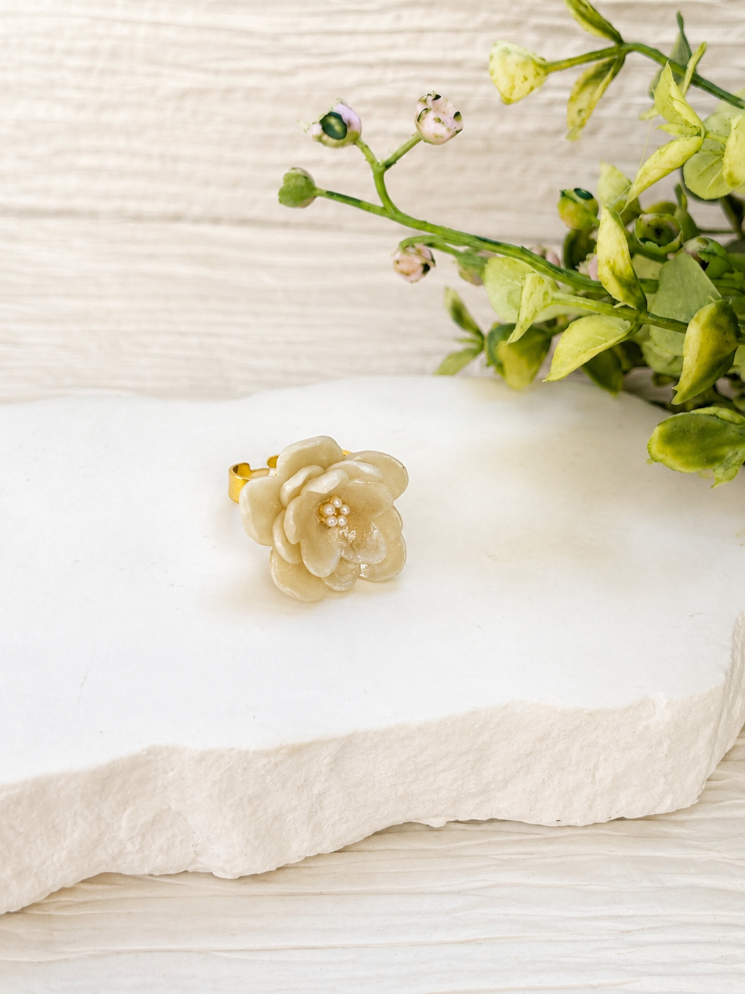 Translucent Floral Ring