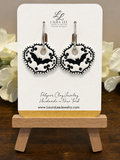 White Shimmer Bat Hoops-Silver