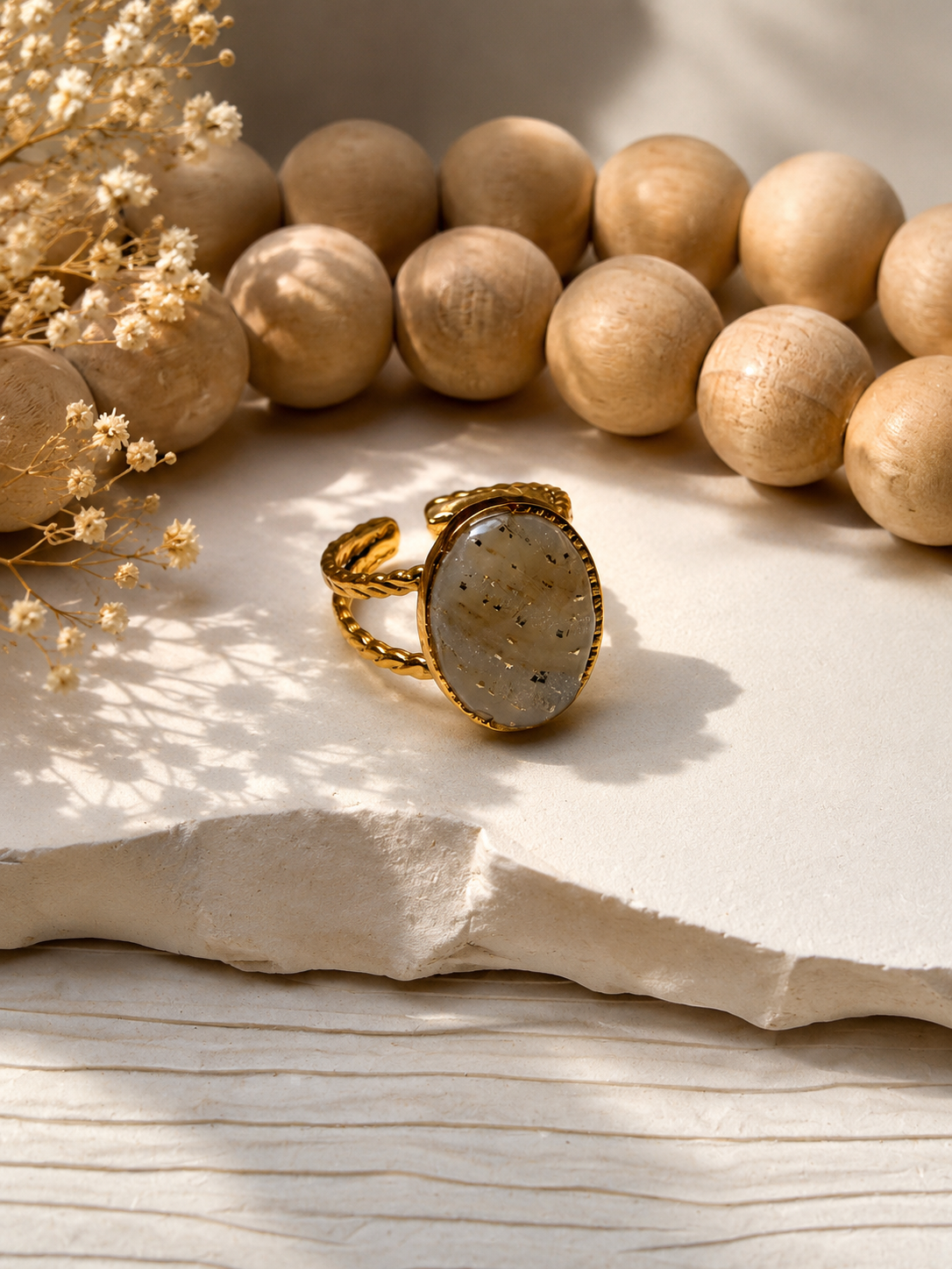 Small oval translucent ring