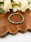 Larimar wire wrapped bracelet
