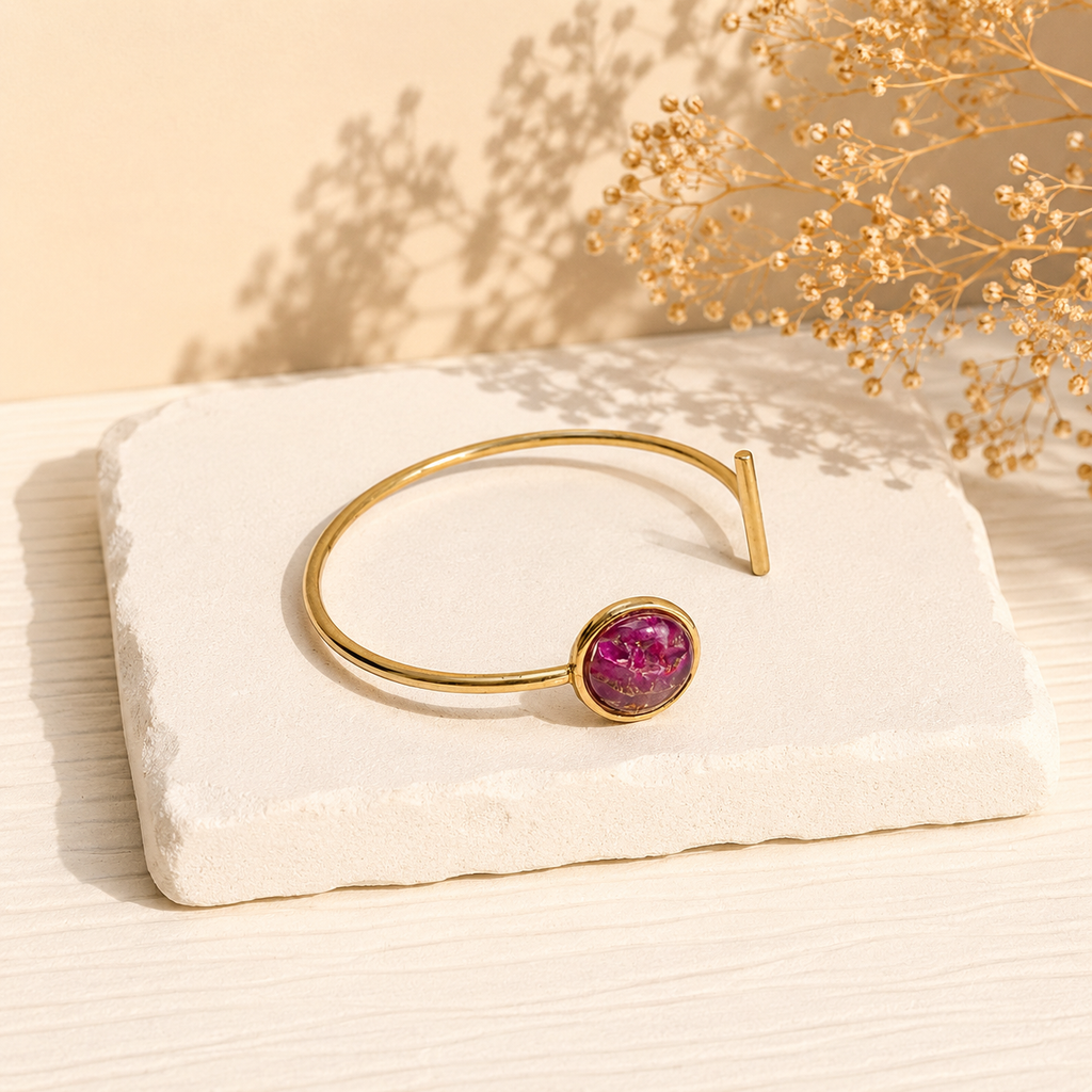 Cuff Bangle Bracelet-Purple rain
