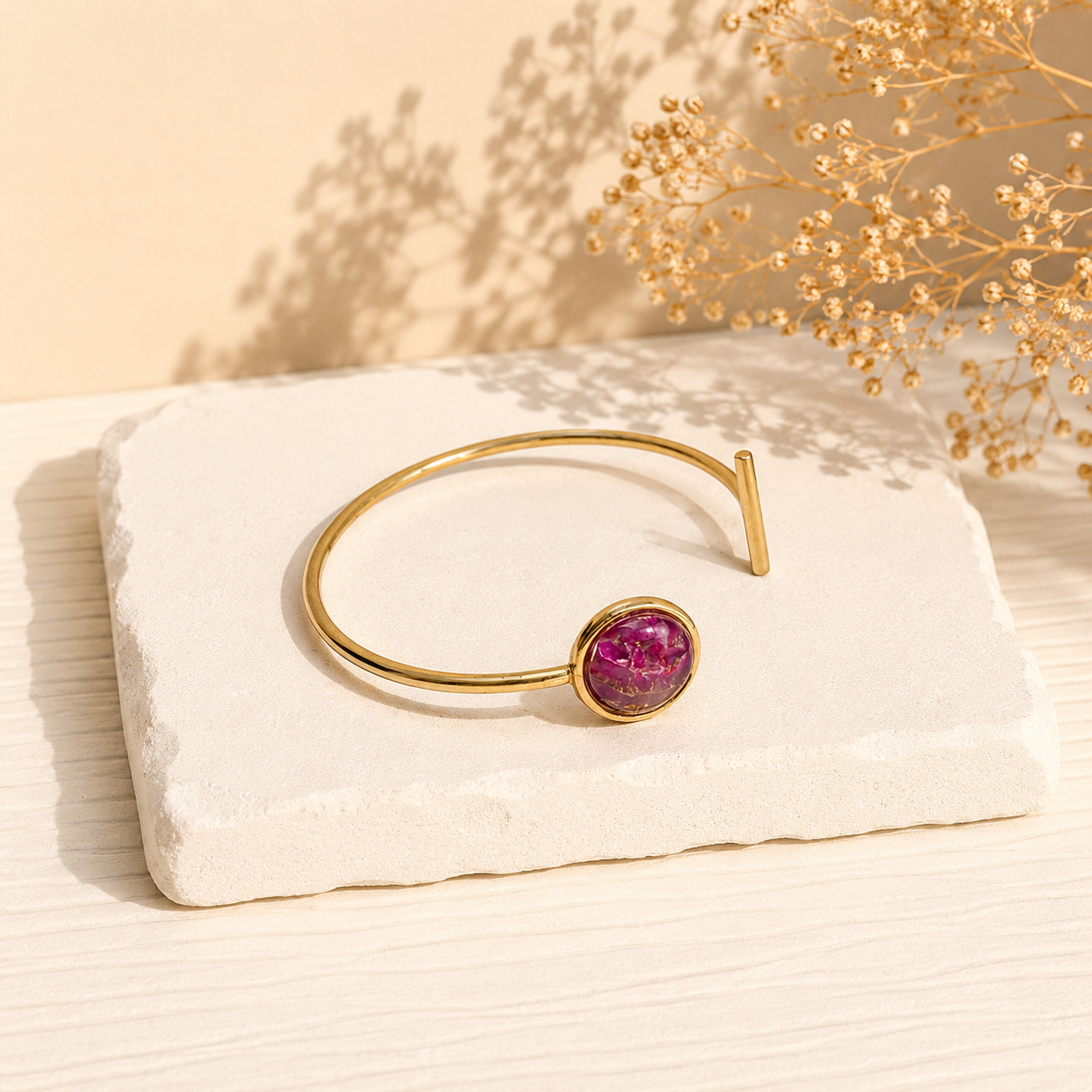 Cuff Bangle Bracelet-Purple rain
