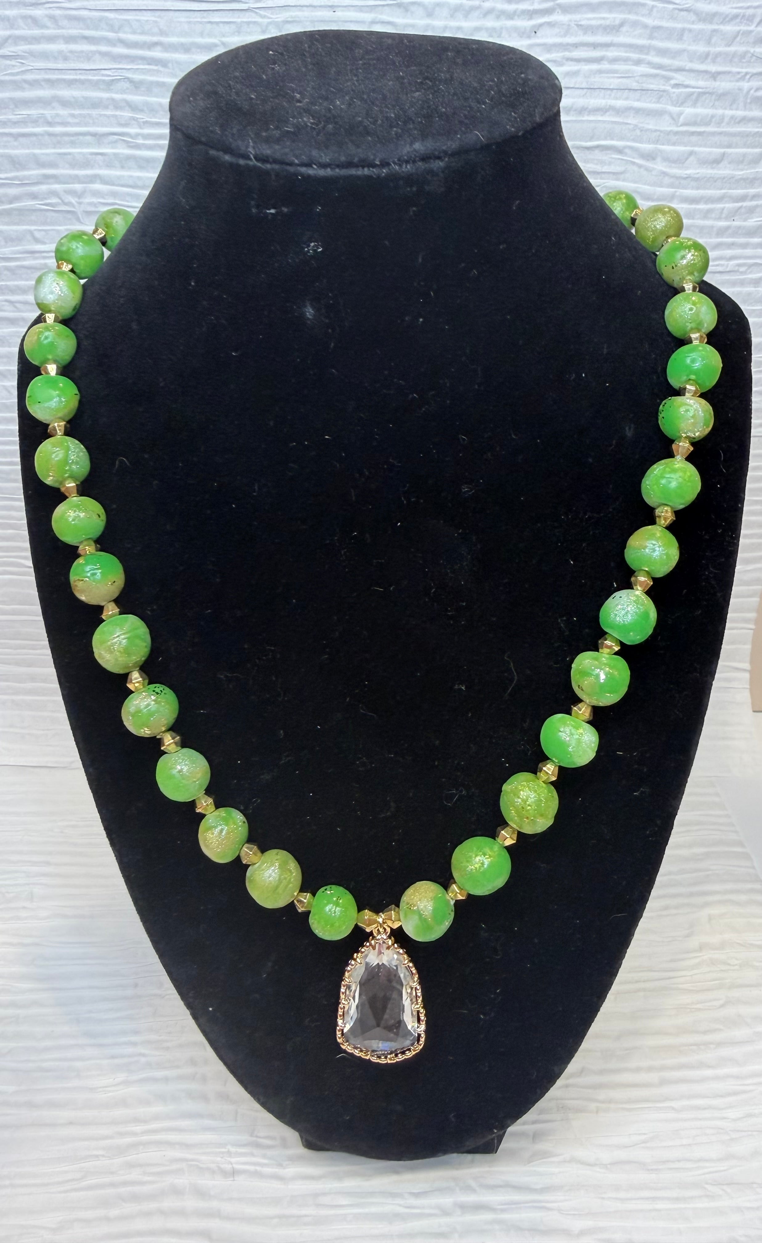 Necklace-Lime green