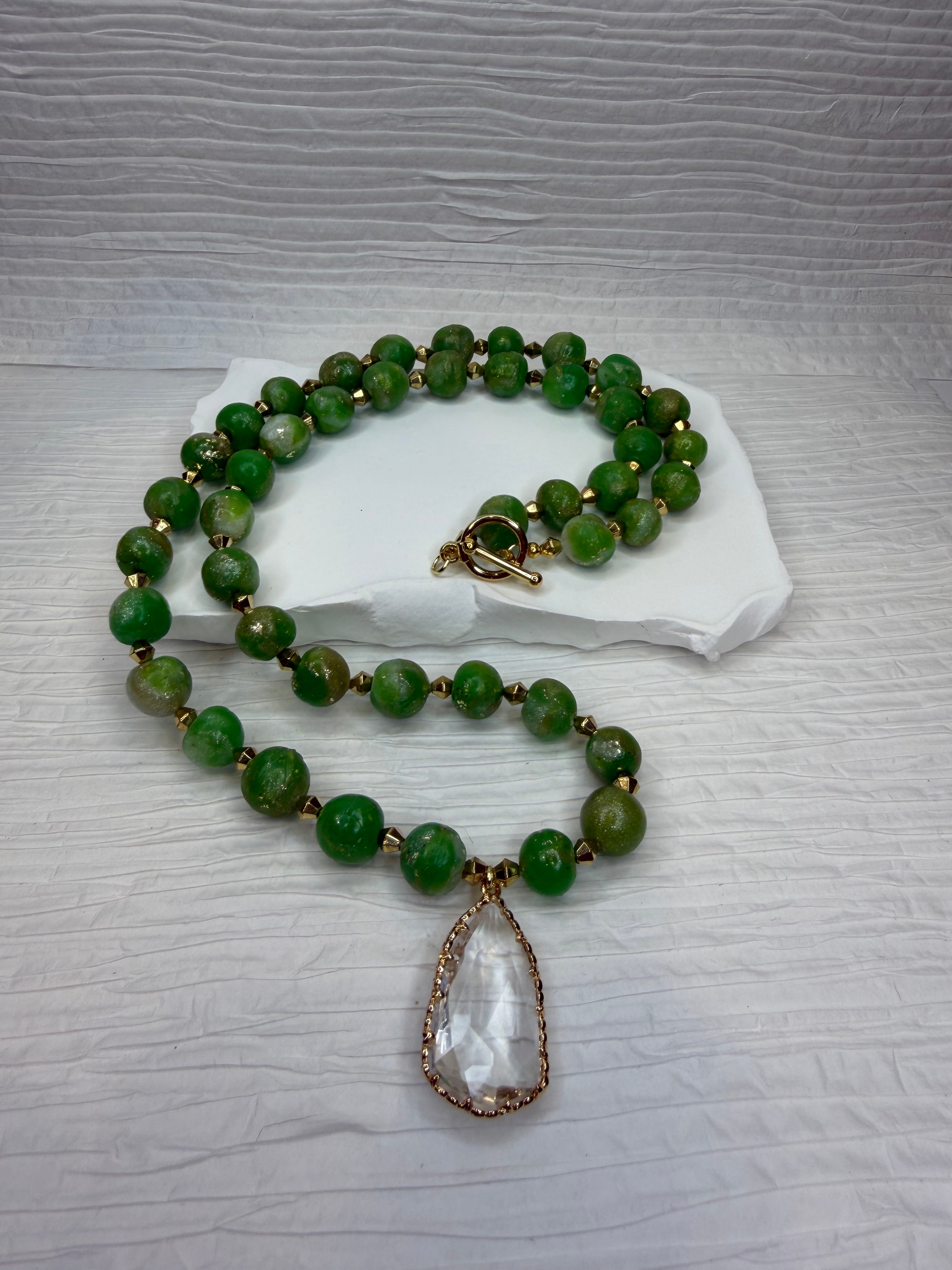 Necklace-Lime green